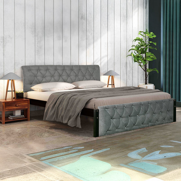 Eden Upholstered Bed (Grey Velvet)