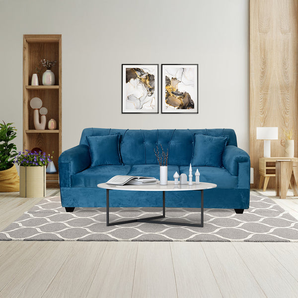 Velvet 3 Seater Sofa (Aqua Blue)