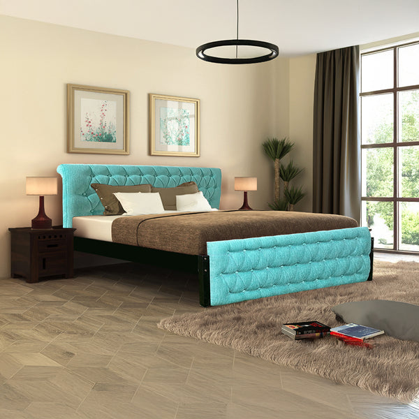 Eden Upholstered Bed (Turquoise)