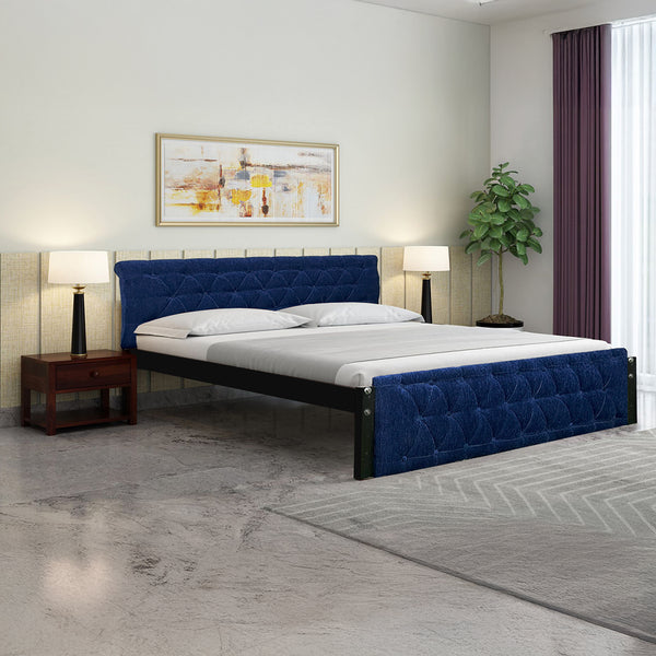 Eden Upholstered Bed (Navy Blue)