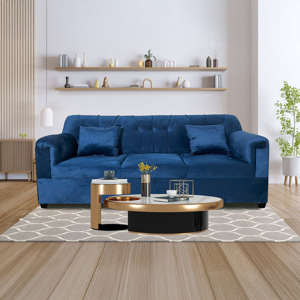 Velvet Sofa 3 Seater (Navy Blue)