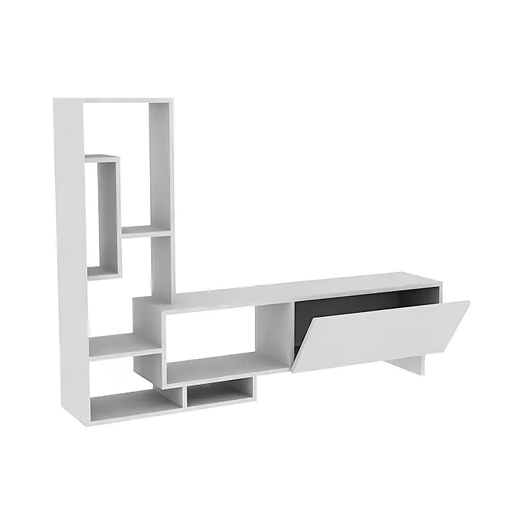 Adonica Multi Functional White Finish L Shape Tv Stands
