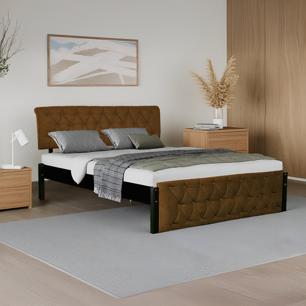 Eden Upholstered Bed (Brown)