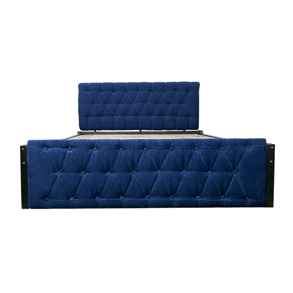 Eden Upholstered Storage Bed (Navy Blue)