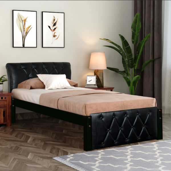 Eden Single Upholstered Bed (Black)