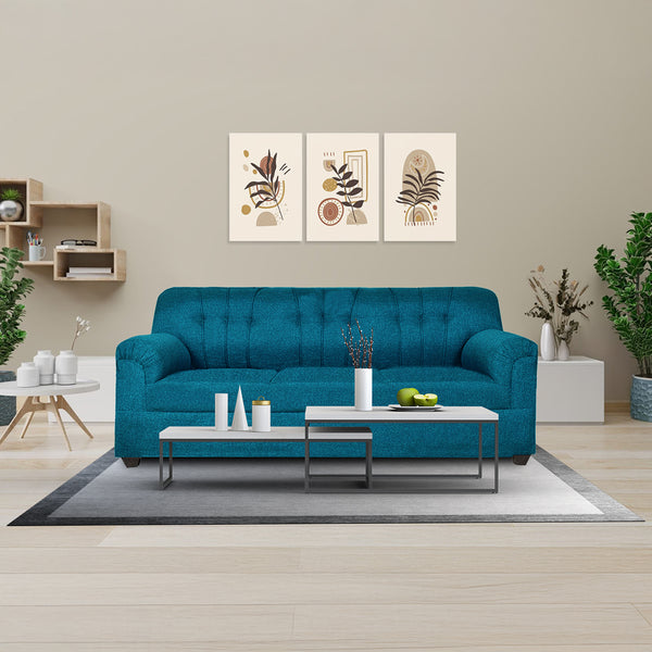 Jute Sofa 3 Seater (Blue)