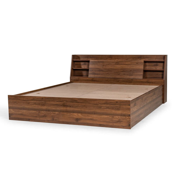 Zefurn By Guarented | 1 Year Warranty | Queen Size Bed With Storage,  Double Bed , Color - Brown