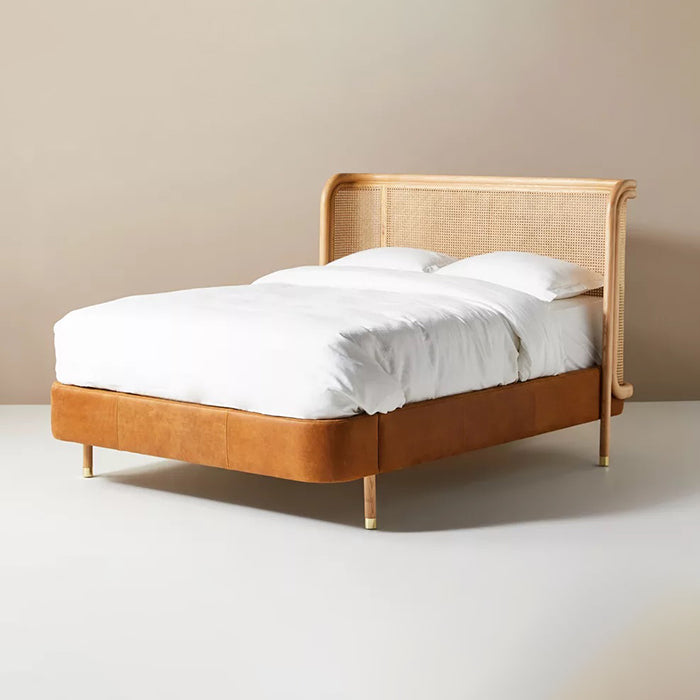Leather Double Size Bed