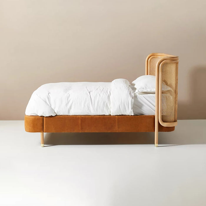 Leather Double Size Bed
