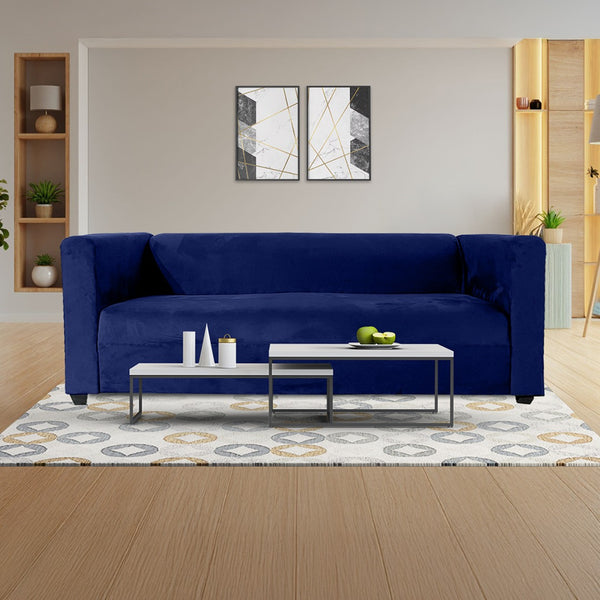 Aria 3 Seater Velvet Sofa (Blue)