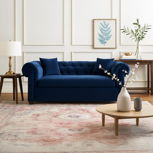 Indie 2-Seater Sofa (Dark Blue Velvet)
