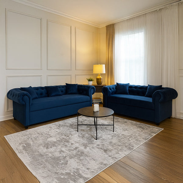 Indie 5-Seater Sofa (Dark Blue Velvet)