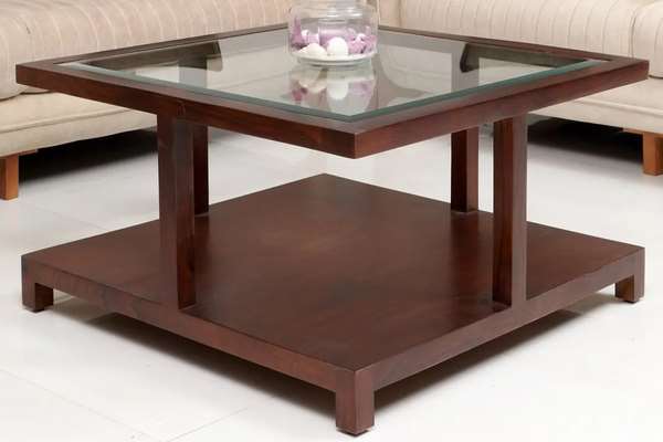 Alita Solidwood Glass Top Coffee Table