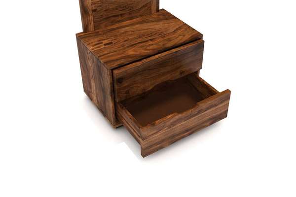 Bella Solid Wood Dressing table with Mirror and 2 Drawers for Bedroom in Teak Finish
