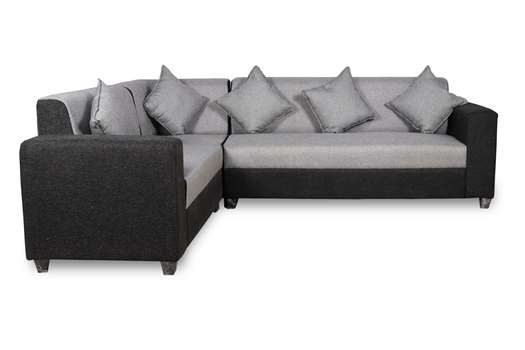 Brand New L Shape Corner 5 Seater Grey Black Sofa