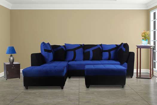 Brand New Plus Pulsation 5 Seater Sofa Navy Blue and Black