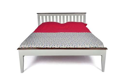Brand New Sepia Solid Wood Double Bed White