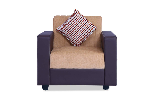 Datri Single Seater sofa - Leather + Fabric