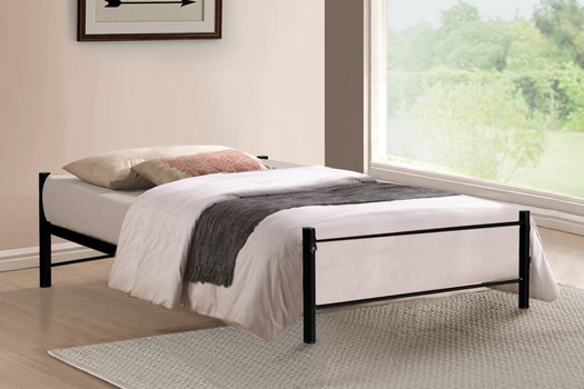 Freeza Wrought iron Single Bed (Glossy Finish, Black)